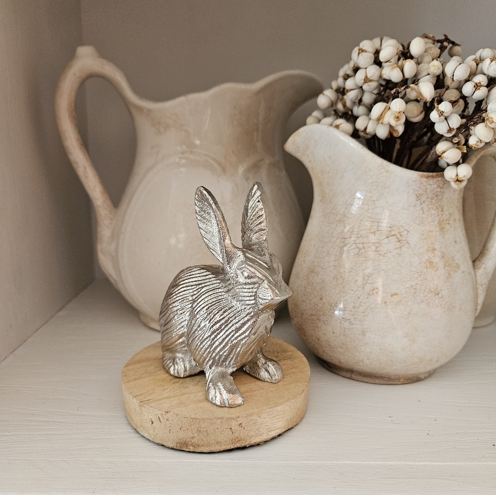 Homegoods Silver Rabbit Resin Figurine